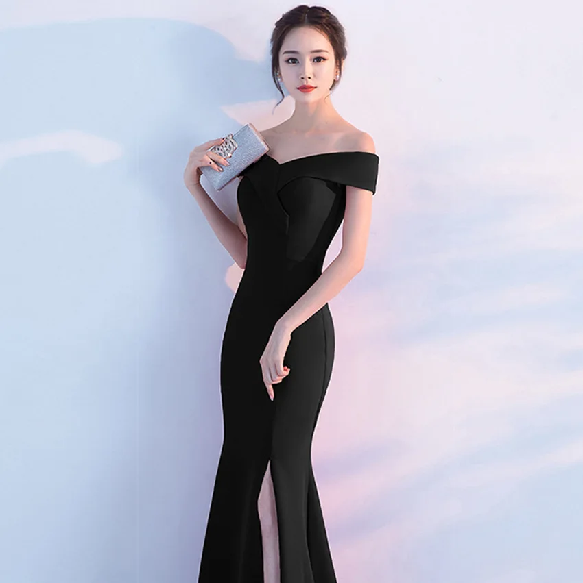 2021 New Banquet Elegant One shoulder Mermaid host graduation plus size sequin vestidos elegantes para mujer long evening dress