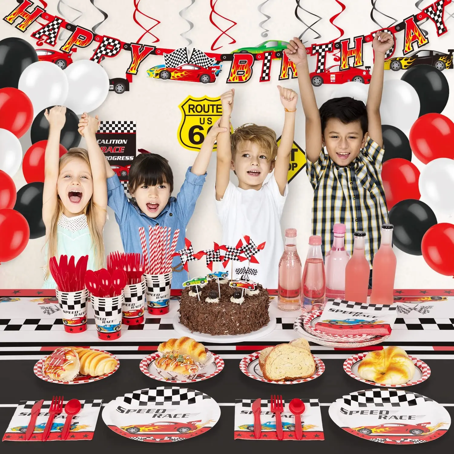 Race Car Theme Birthday Party Decoration Children Favor Party Tableware  For Kids  Birthday Party Supplies