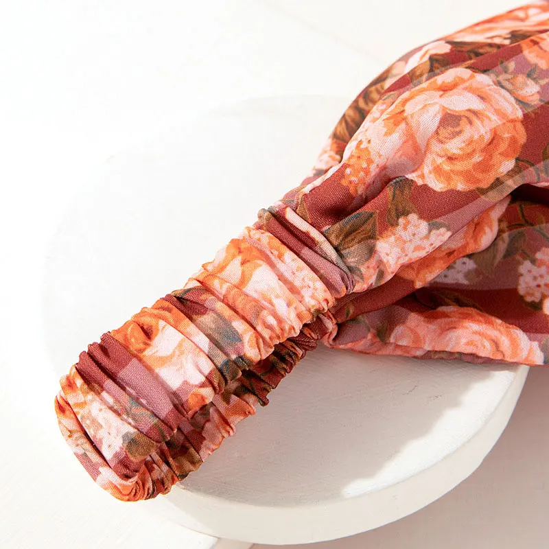 100% silk scrunchie Wide Headbands Stretchy Hair Bands Headwear Yoga Headband Silk ruched headband