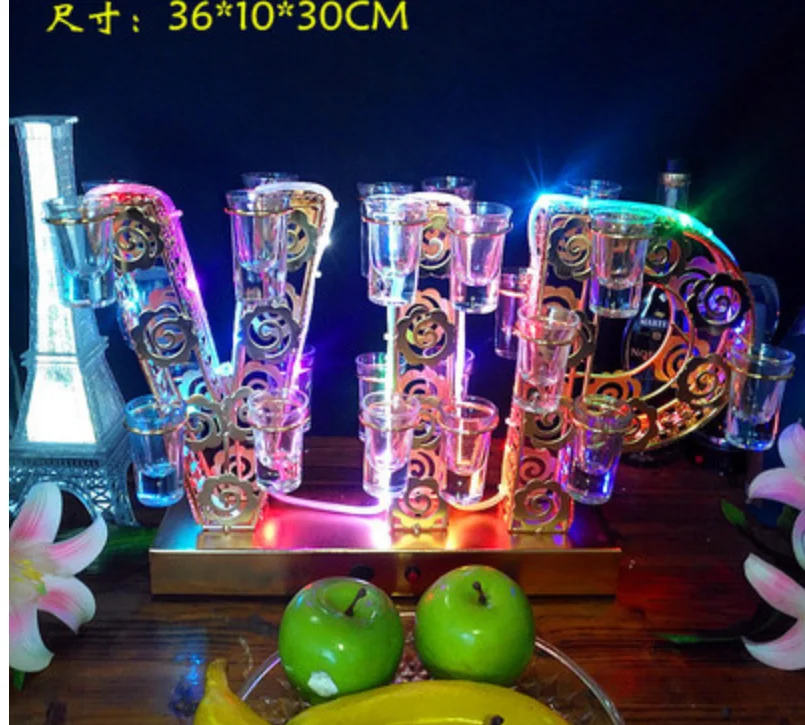 Customized logo VIP   24 PCS Led glass tray slot  for bar and club