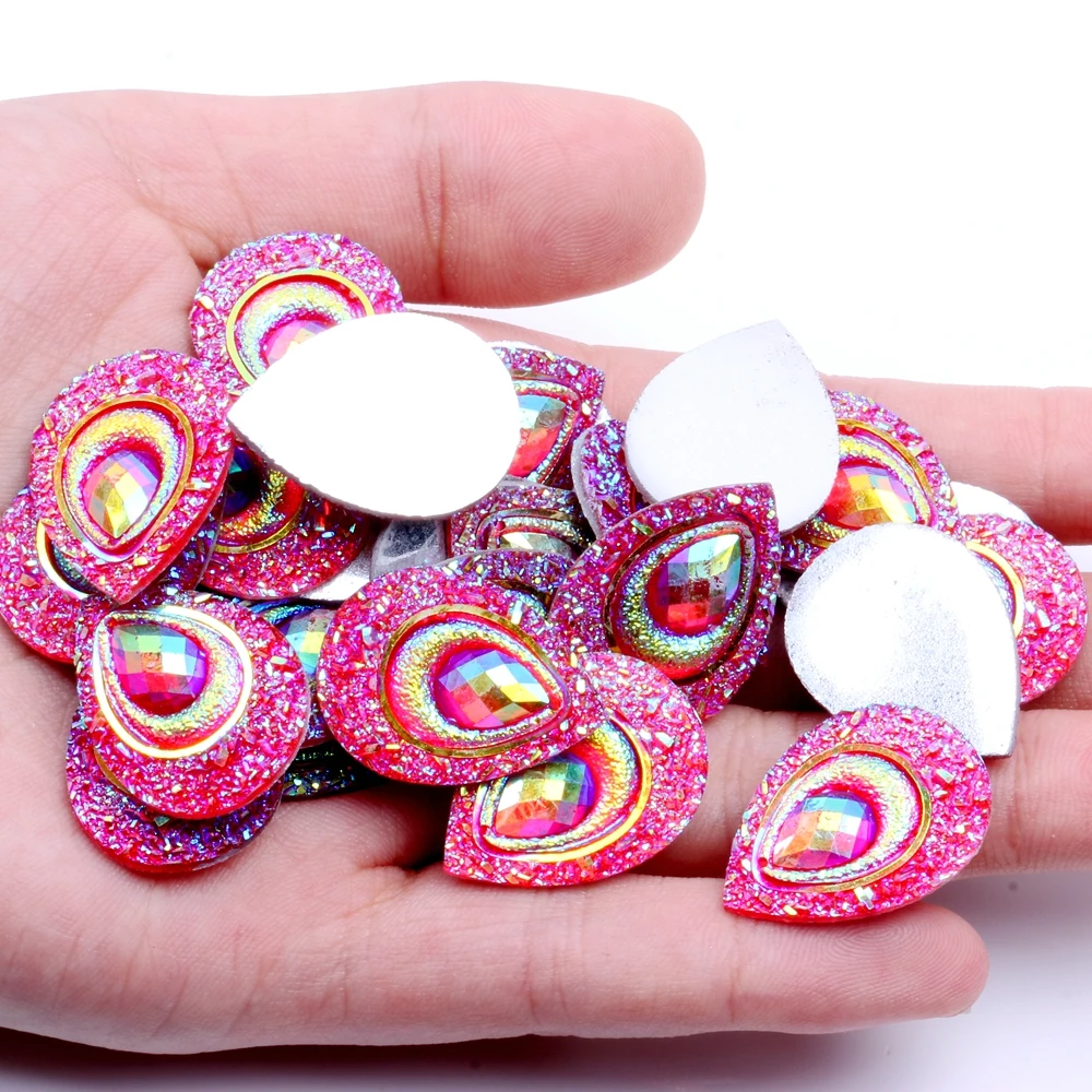Hot Sale 18*25MM Water Drops Drill 200g About 260pcs Resin Rhinestones Flat Back For Crafts Scrapbooking DIY Clothes Shoes Comb