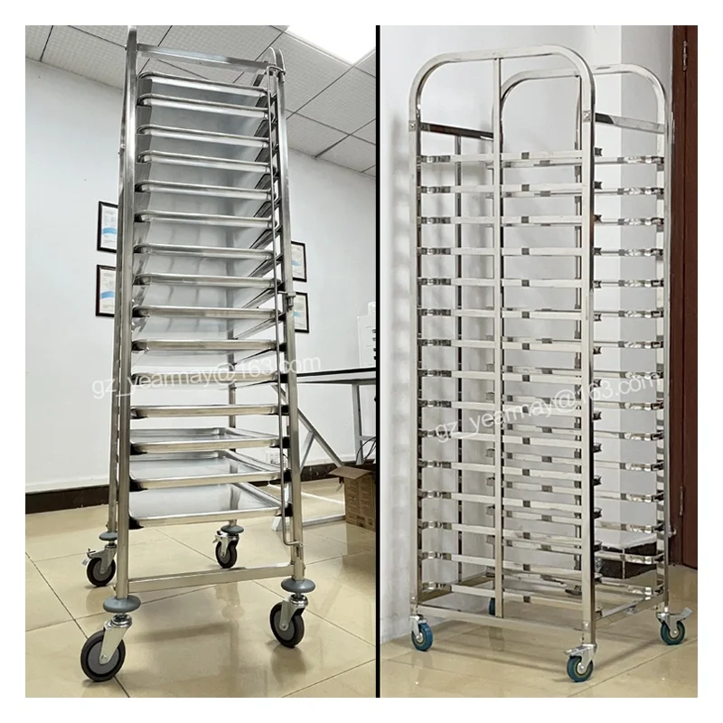 Hot Sale Catering Equipment Stainless Steel Bakery Baking Tray Shelves Trolley For Bread/Cake/Pizza Commercial Kitchen
