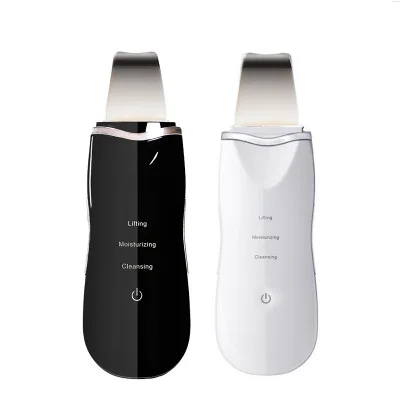 Amazon Black White Ultrasonic Skin Scrubber Wireless Face Scraper Sonic Shovel Lifting Moisturizing Cleaning USB Chargeable