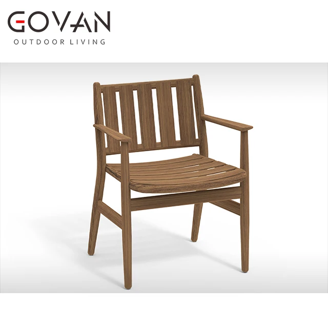 New Arrival Outdoor Furniture Modern Style Hotel Patio Leisure Solid Teak Wood Armchair
