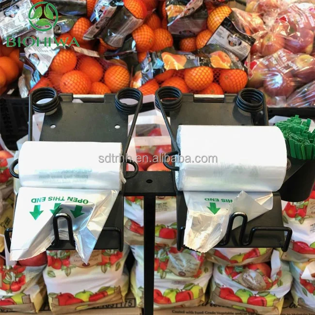 Import/Export Biodegradable Compostable Produce Bag on roll for Vegetable Food Meet Eu Quality as market price