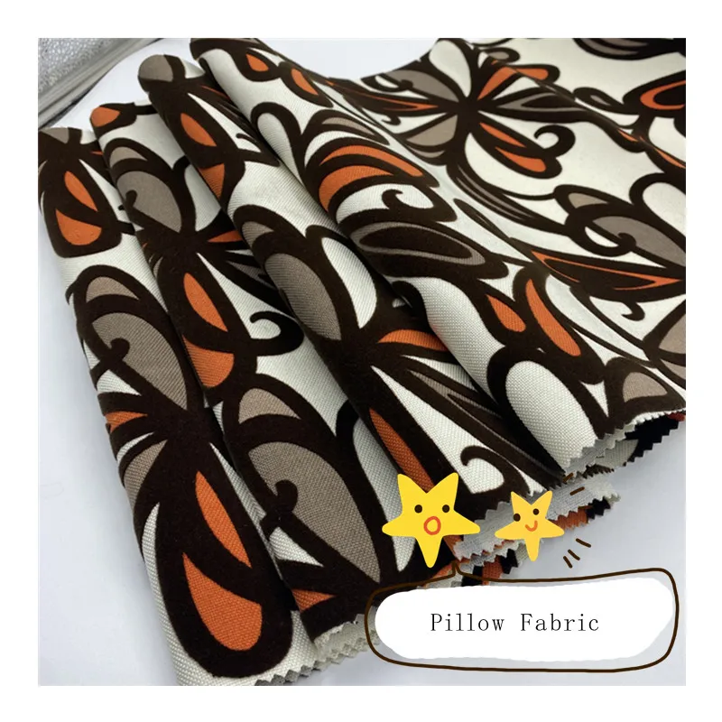 Shrink resistant linen look damask flocking sofa cover fabric