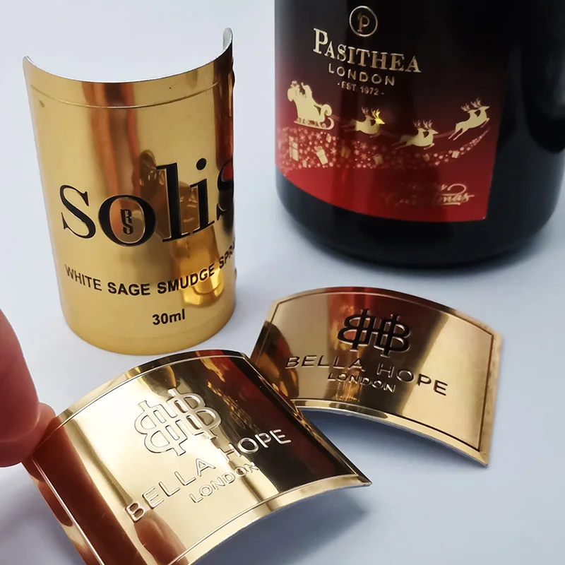 High Quality Luxury Candle Jar Gold metal Logo Stickers Printing Custom candle label printing