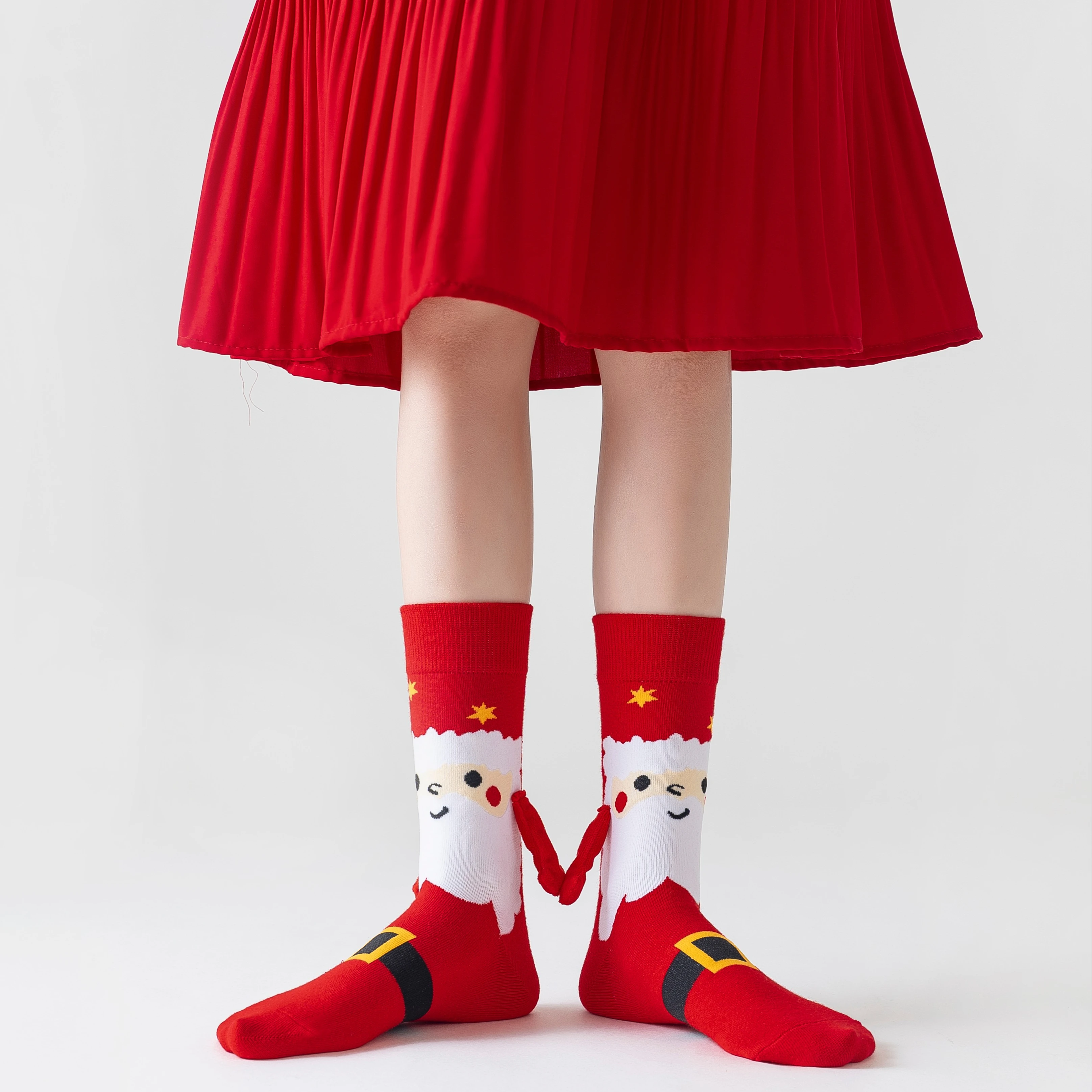 Wholesale Cute Funky Knitted Cartoon Christmas Stockings Winter Breathable Customized Cotton Stockings