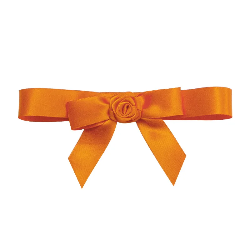 Factory Wholesale Custom Satin Gift Packing Ribbon Bows With Elastic Loop