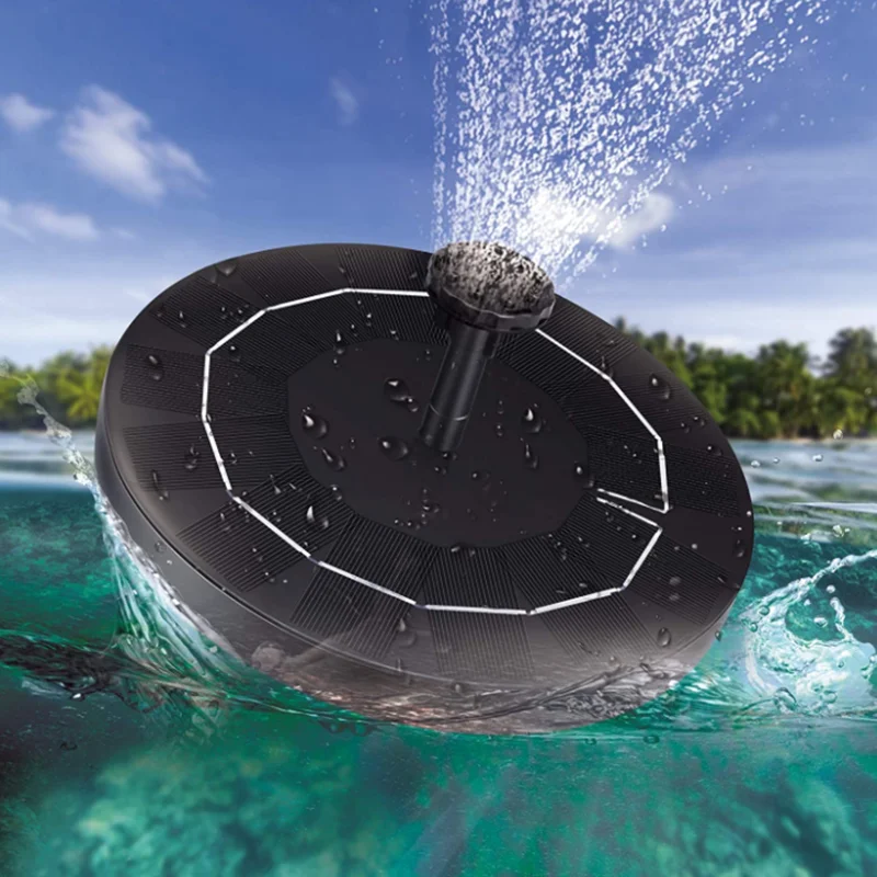 
Vlovelife 1pc Garden Solar Fountain with 4 Water Nozzles Bird Bath Pond Pool Floating Solar Powered Fountain Pump 