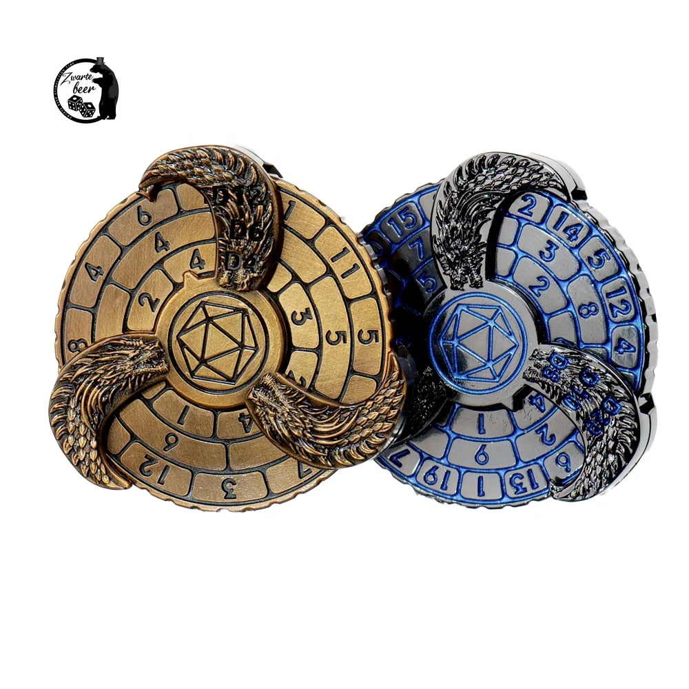 Pointer Gyro Spinner Dragon Dice DND 7-in-1 Rotating Metal Dice Dungeons and Dragons Polyhedron