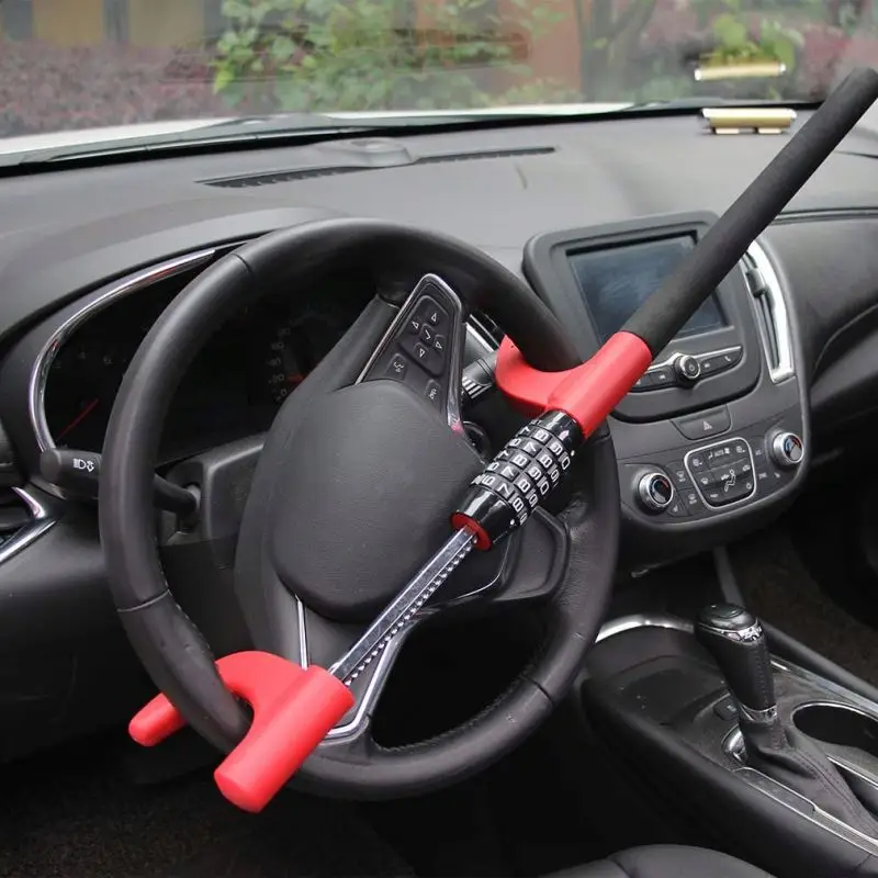 Quick Release Adjustable Clamp Lock Security Combination Car Device Anti Theft Steering Wheel Lock