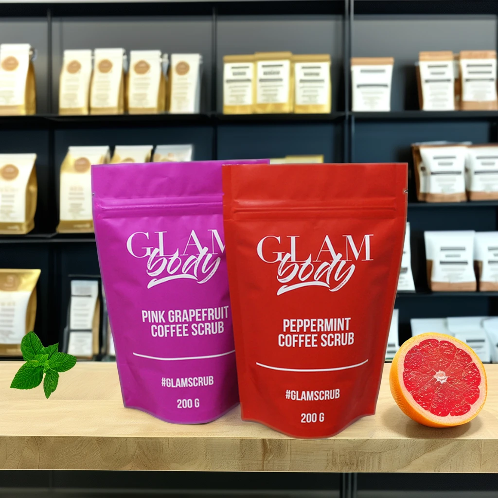 Custom Printed Stand Pouch Aluminum Foil Zip Lock Plastic Mylar Bags Bath Salt Spices Coffee Food Packaging Gravure Printing