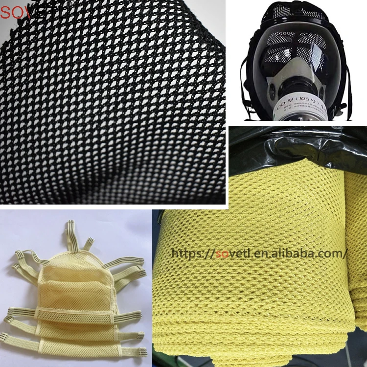 Aramid Mesh Fabric High temperature resistance PPTA Cloth for Helmet gear Fire breathing mask