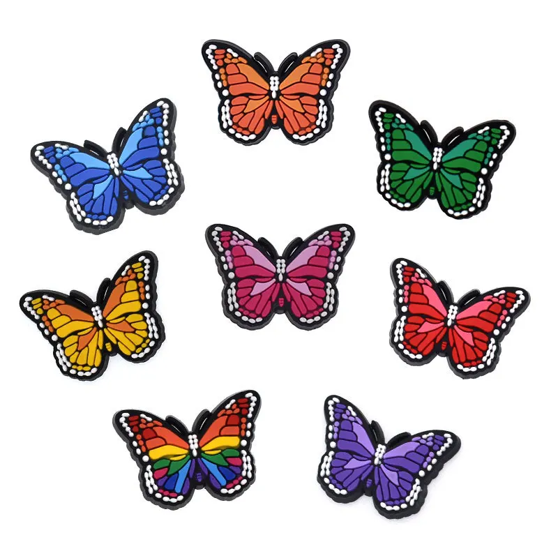 Wholesale Butterfly Hot Sell Soft Pvc Shoe Charms Designer Charms  Shoe Accessories For Sandals Slipper