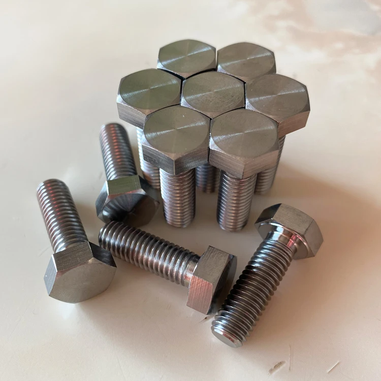 DIN933 Gr2 hex bolt Baoji titanium fasteners gr2 gr5 with factory price for sale