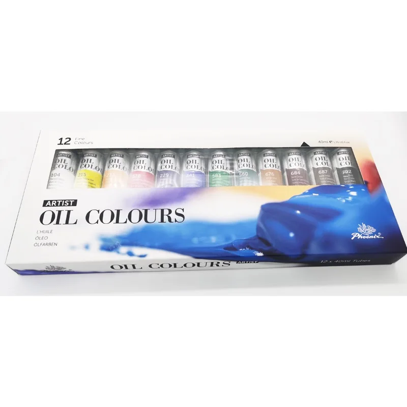 Картина маслом «сделай сам» профессиональный поставщик масляных красок из алюминия для художников трубка Non токсический 12 видов цветов 40 мл масляная краска набор для рисования