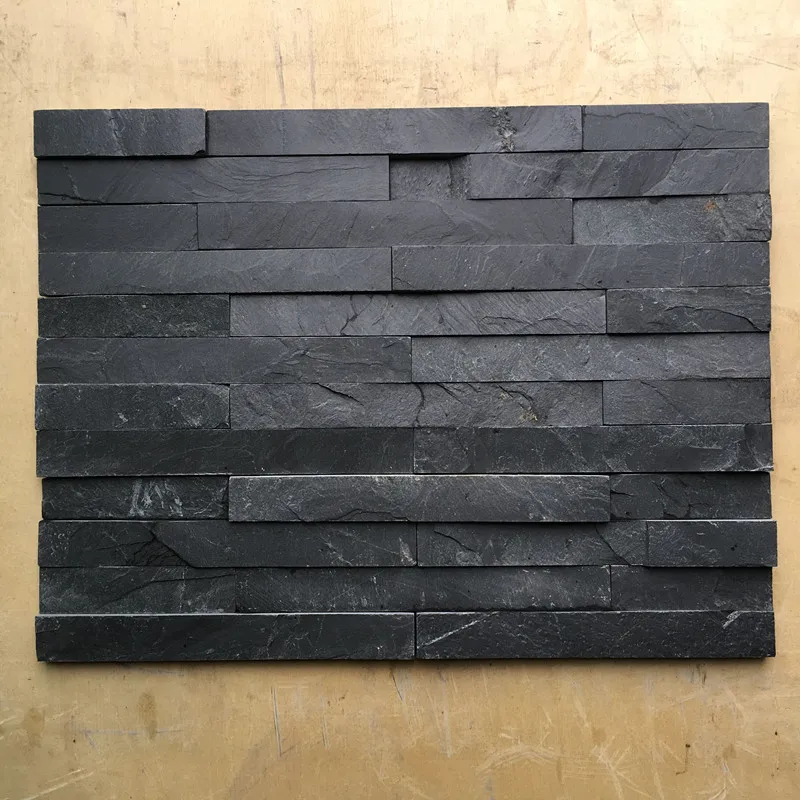 Natural Culture Stone Black Slate Wall Cladding Exterior Decorative Wall Stone Panel