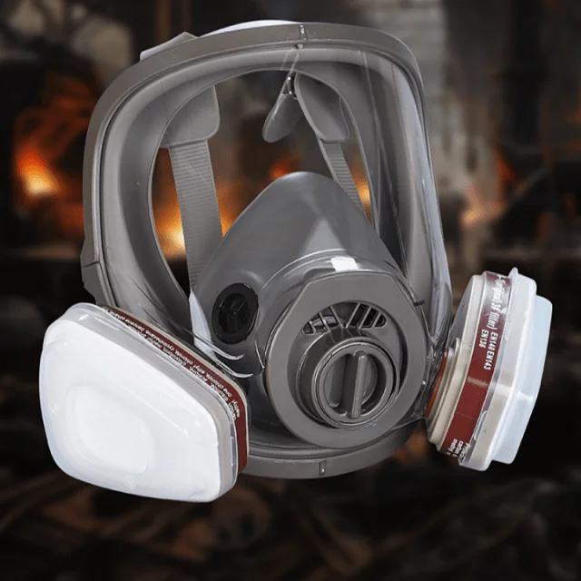 4007 Electric Blower Full Face Gas Mask Powered Air Purifying Respirator Silicone CE Grey Fast Delivery Black Men Silicone Mask