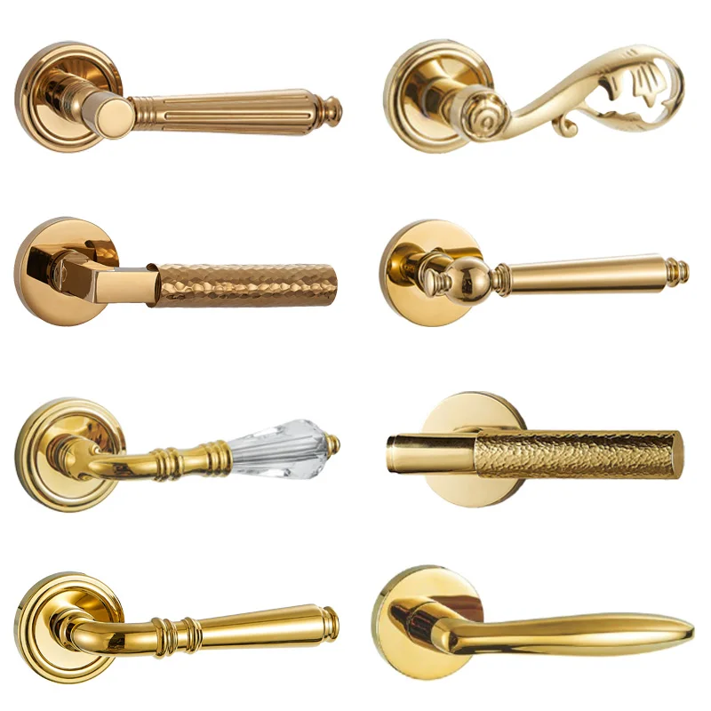 KOPPALIVE custom lever door handle mold modern interior door locks and handles set luxury brass door handle