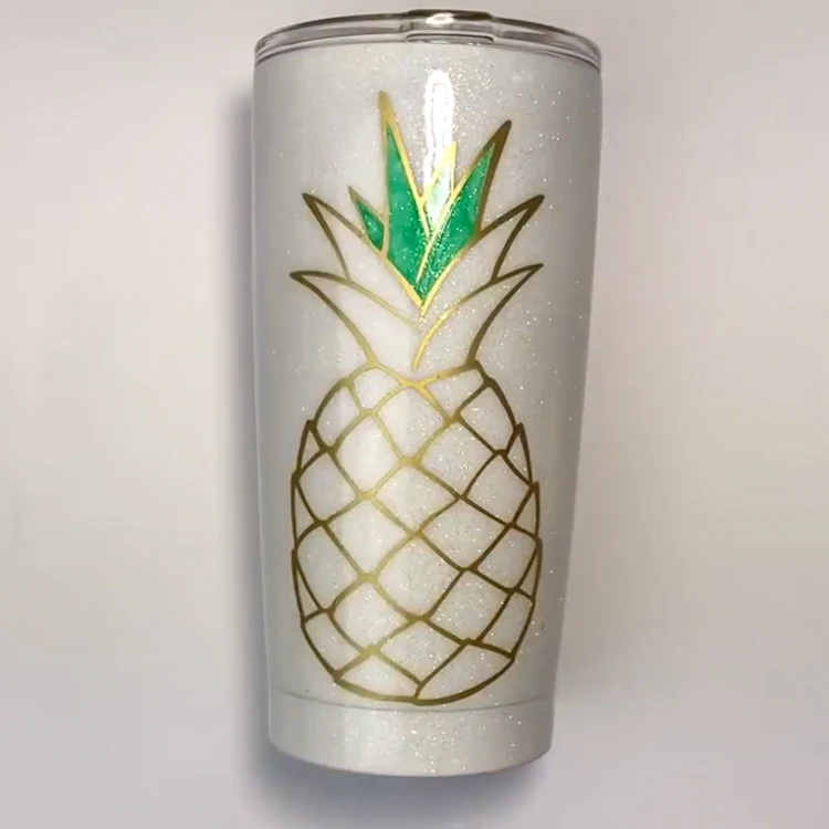 Embossed Stainless Steel Tumbler Double Wall Tumbler with straw