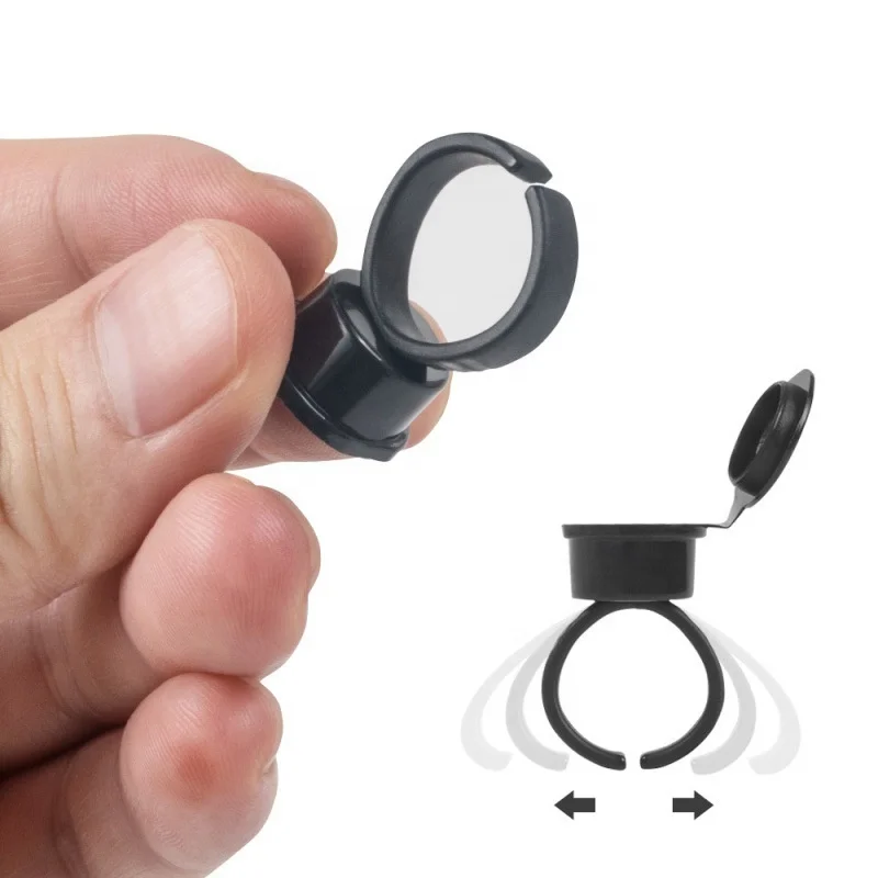Pigment Ring - Lidded with Cup 50pcs Ink Ring Microblading Tattoo Cup For Permanent Makeup/Eyebrows Tattoo