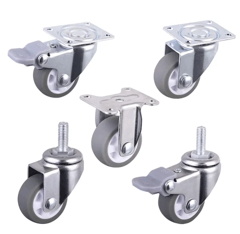 Ролики для мебели, поворотные Тормозные колеса из ТПЭ, 12 кг, 25 мм, 1 дюйм