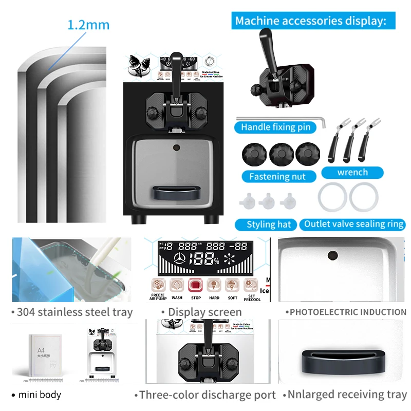 MK-S8 Easy Operating Very Popular Table Top Model Commercial Ice Cream Vending Machine with spare part