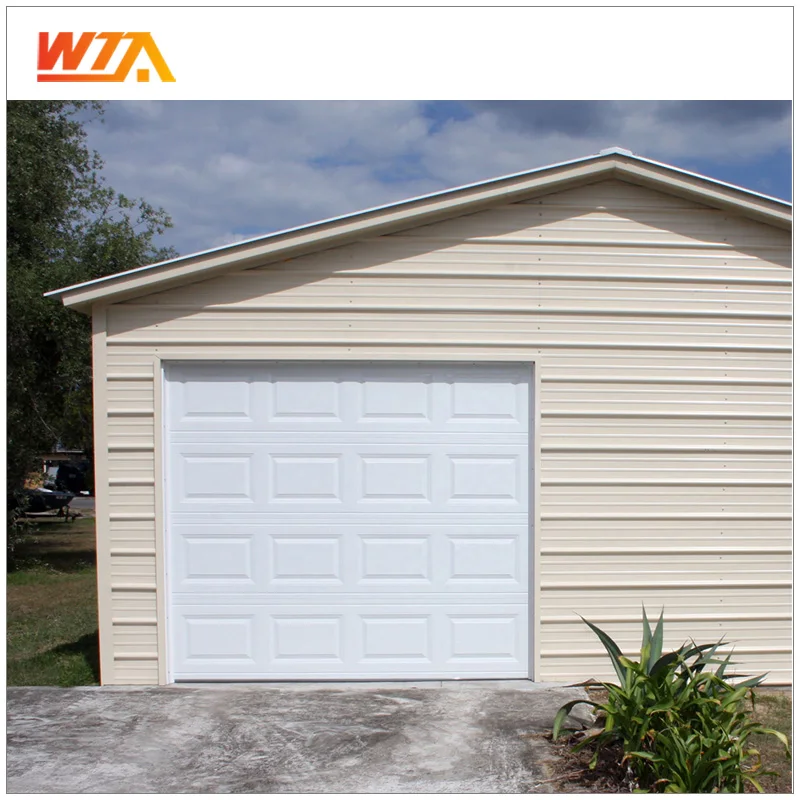 In stock White color 40mm thickness Insulation panel Steel garage door 16X7 16X8