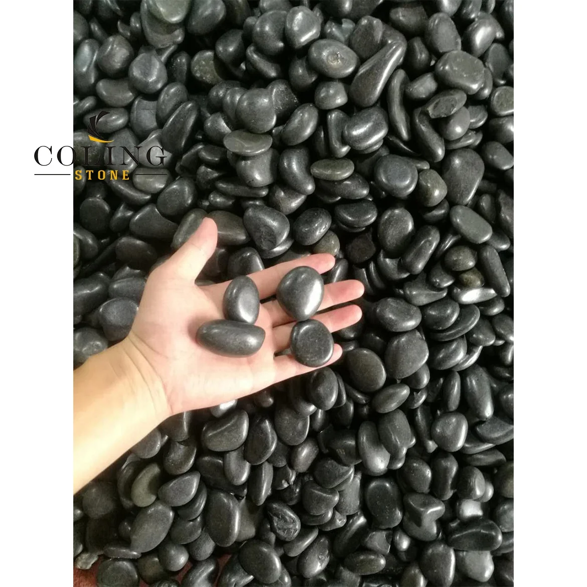Black pebbles nature stone garden pebbles and pebbles for gardens