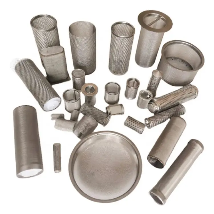 304 316 Stainless Steel Wire Mesh Metallic Filters Cylinder Perforated Filter Tube