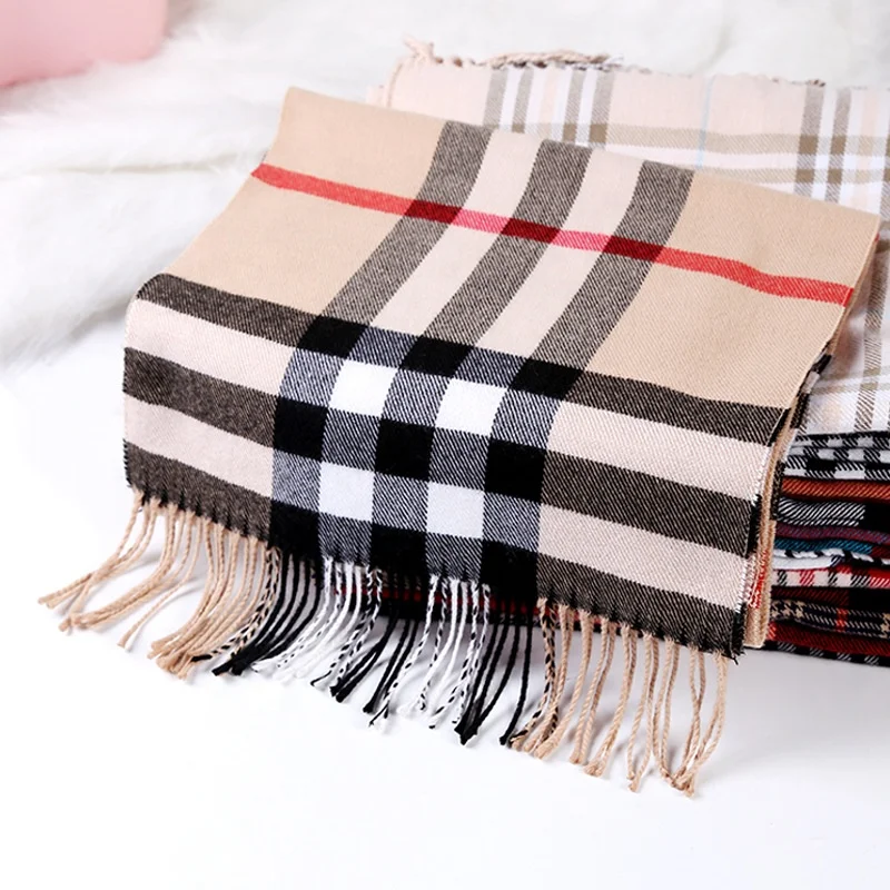 2019 New Women Winter Scarf Cashmere Scarves Shawls Soft Plaid Pashmina Scarf for Ladies Poncho Stoles Warm Knit Echarpe