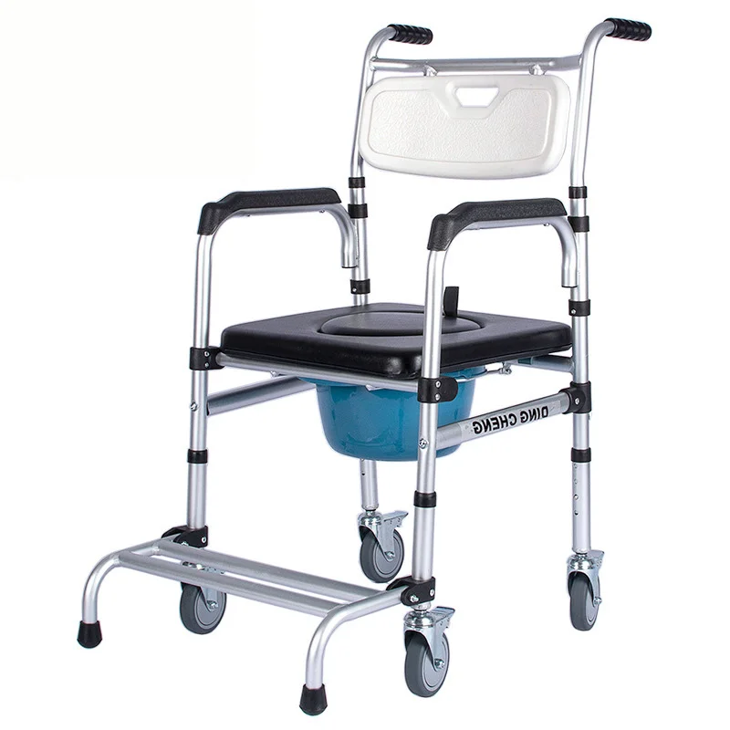 Modern light weight transport wheelchair with toilet commode chair with wheels