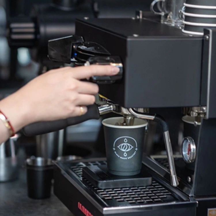 Custom Logo Food Grade Kraft 4 oz 8oz 10oz 12oz 16oz Recyclable Disposable Double Wall Hot Cafe Coffee Paper Cup With Lid