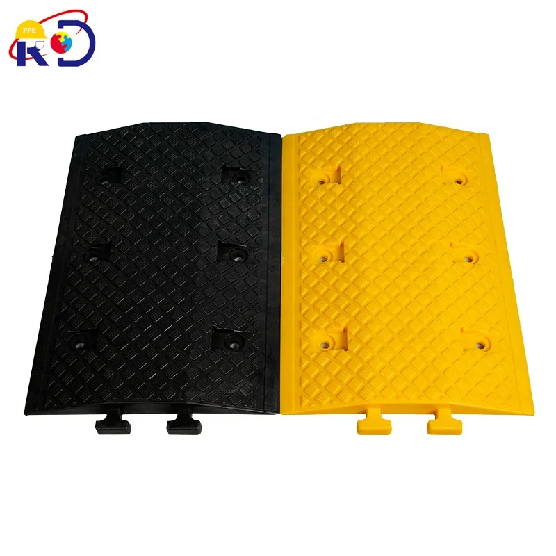 yellow & black road plastic speed bump