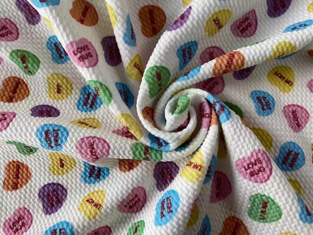 Customized bullet fabric liverpool No MOQ bullet print fabric knit fabric for girl bow headbands