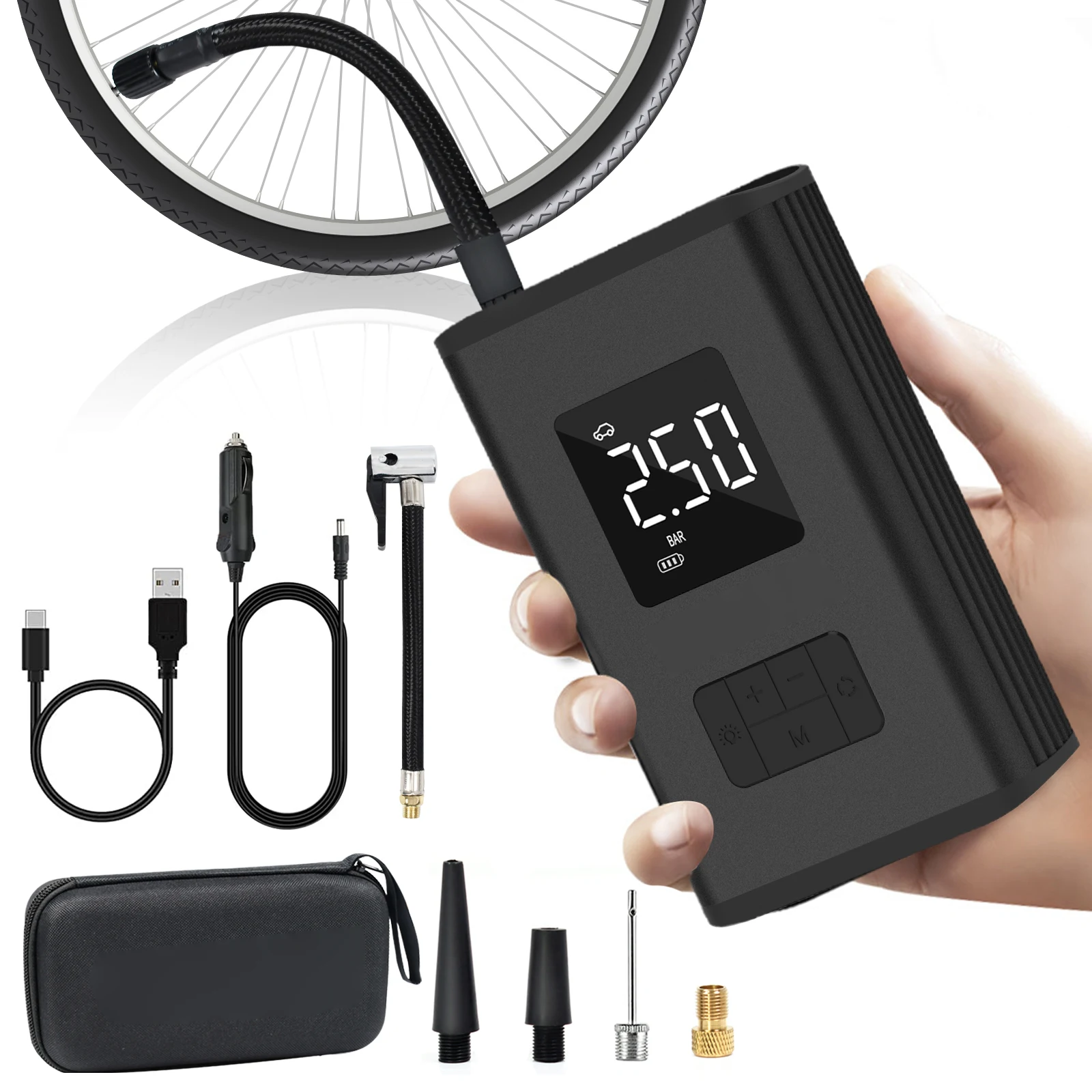 Sunbright 150PSI Tire Inflator Portable Car Air Compressor Air Pump   Air Pump for Car Tires Motorcycle Electric Bike