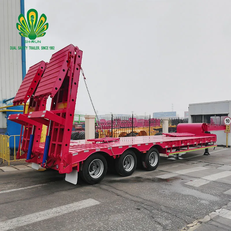 13m gooseneck lowbed low bed truck trailer for Africa Market