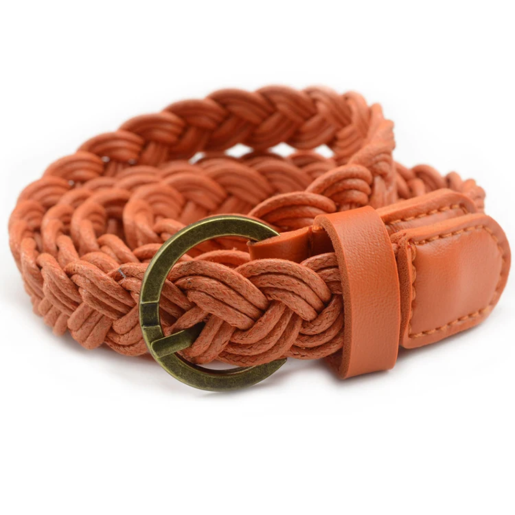 Factory Price Wholesale Fashion Western Belt Braided PU Leather Belt For Women