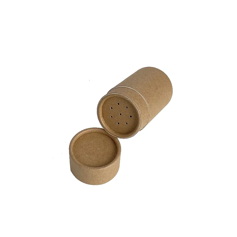 Biodegradable Shaker Cardboard Containers 3g 5g Powder Packaging Jar Spice Salt Paper Tube With Sifter