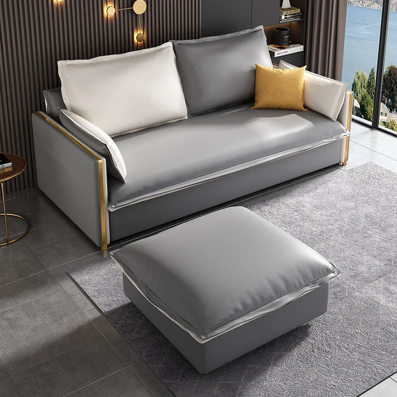 Multifunctional folding solid wood double sofa bed small apartment double storage single folding bed