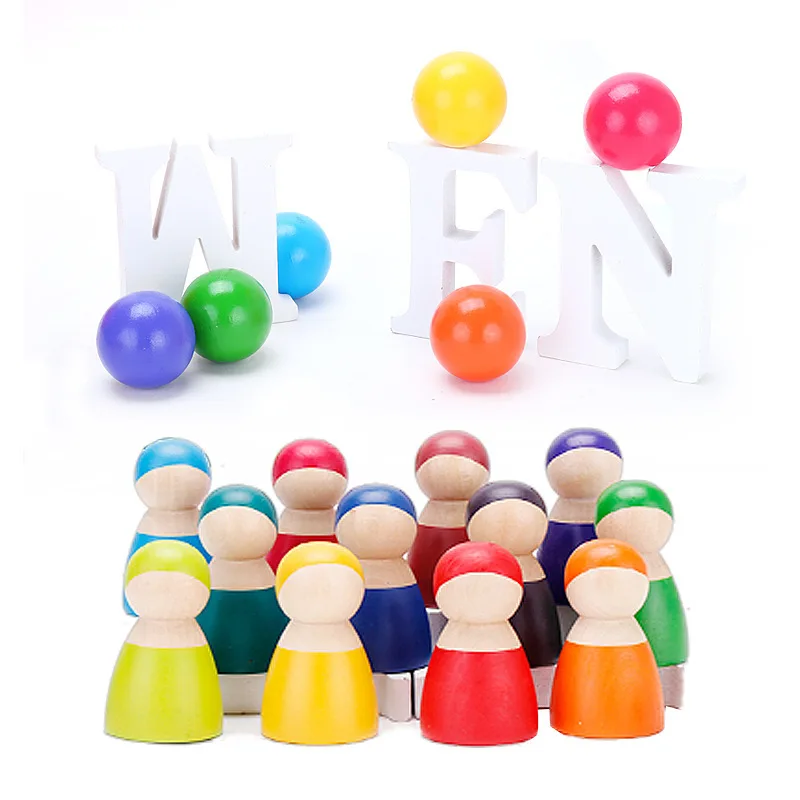 
Creative Rainbow Tower Wooden Montessori Educational Toys for Kids 