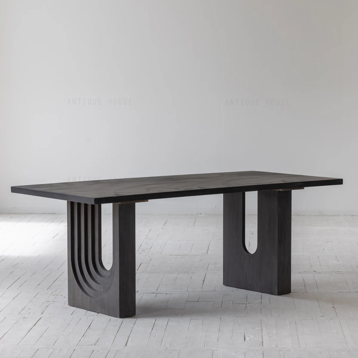 Rustic wood minimalist furniture oak concrete solid wood dining table dining room furniture table set 8 chairs dining table