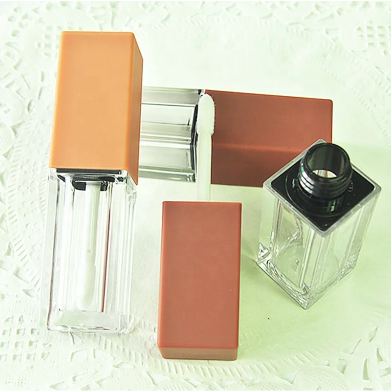 
wholesale ready to ship square mixed colors empty lip gloss tube liquid lipstick container 5ml for lip color 