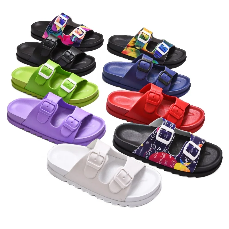 Chinese Factory Custom Made Brand Slides Sports Shoes With Logo Full Printing Personalised Sliders