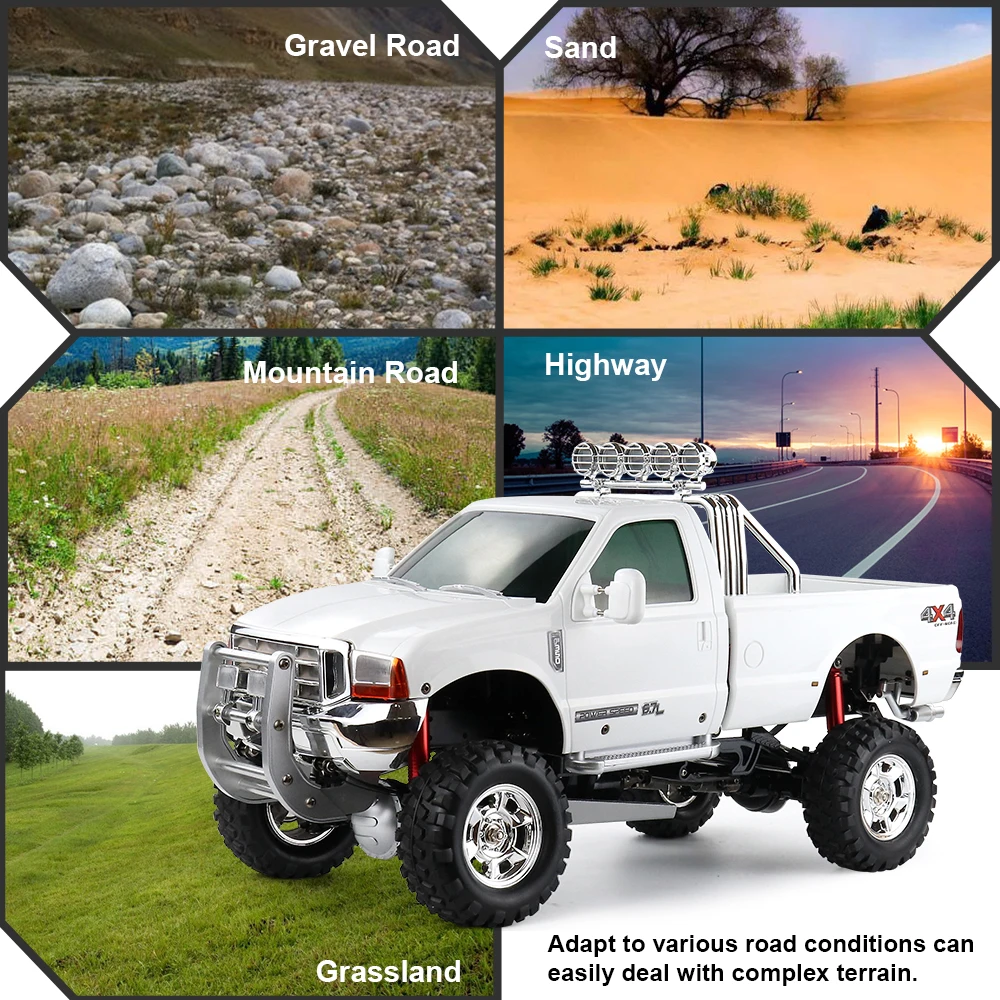 High Speed 1:10 2.4G 4WD RC Cars Climbing Car Crawler Pickup Truck 30km/h Brushed Off Road Truck Radio Control Toys