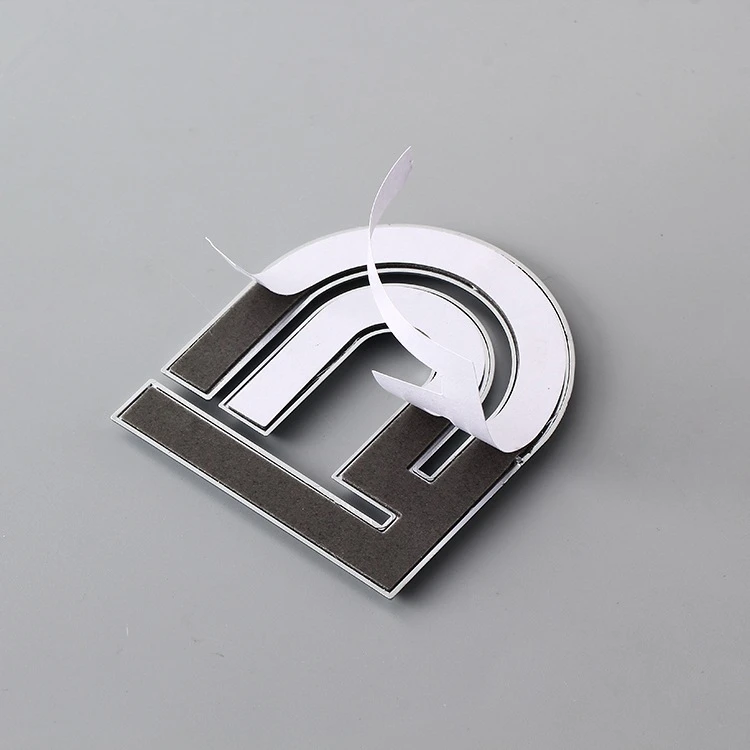 Amazon top sale racing car emblem silver plated emblem U shape emblem high quality