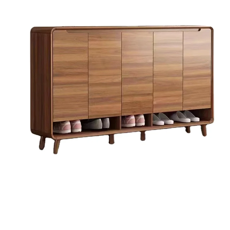 Customized Wood Modern Luxury Entryway Wooden Shoe Cabinet Storage Furniture