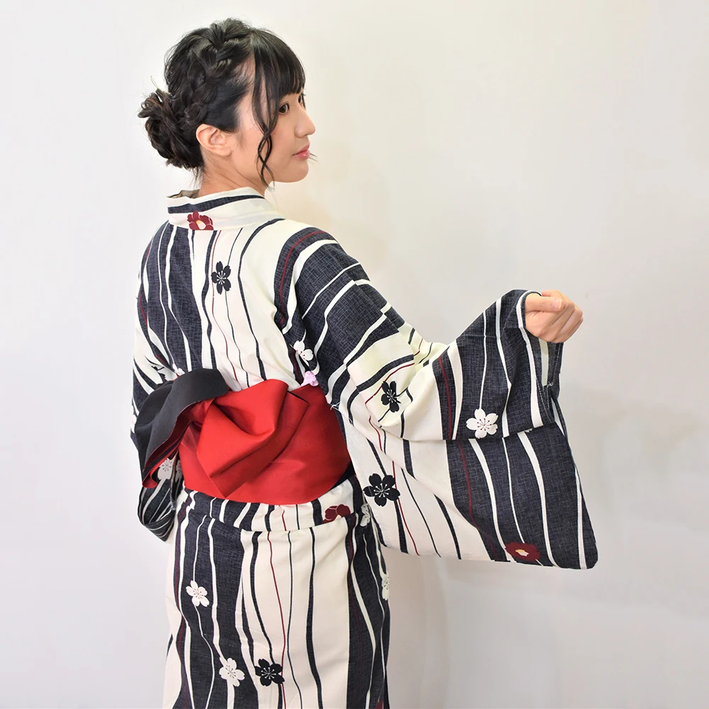 Summer translucent feeling cotton short kimono Japanese yukata (1700007054887)