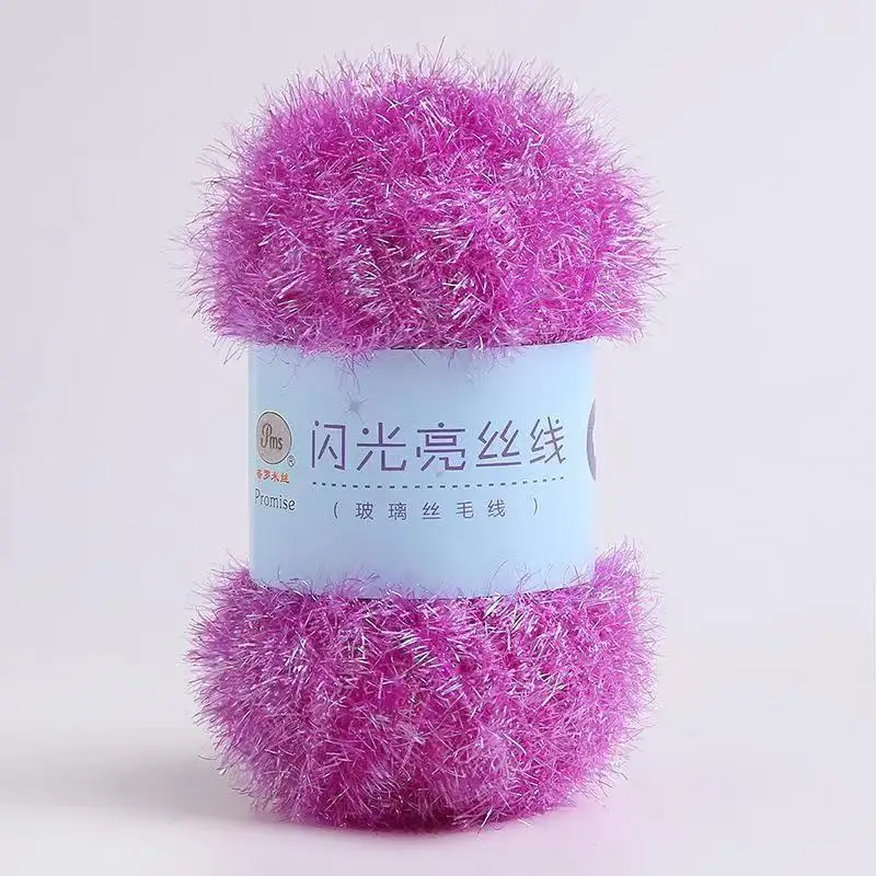 high quality Sparkle colors fancy yarn blended dish wash cloth hand knitting scrubby glass fiber yarn